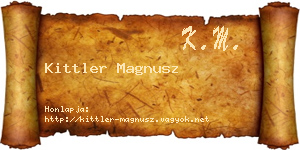 Kittler Magnusz névjegykártya